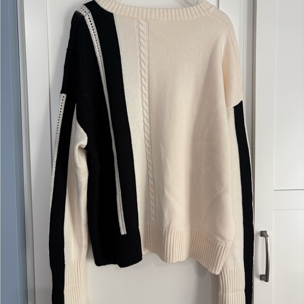 Chic Black and Cream Women's Sweater